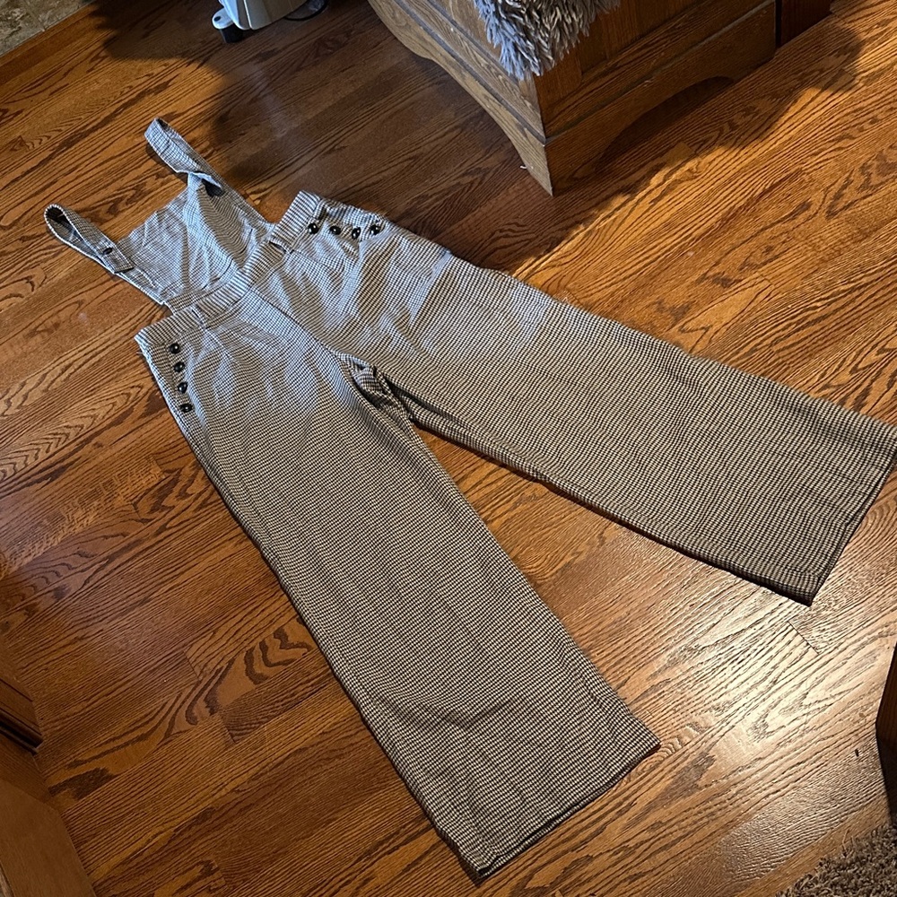 Cider Black and White Striped Women's Overalls